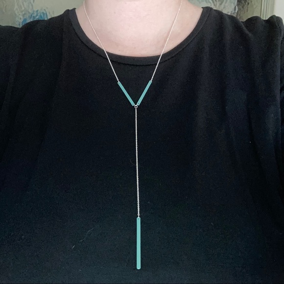 Marlyn Schiff Genie enamel Y necklace light blue - Picture 2 of 6